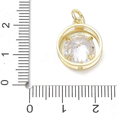 Brass Pave Clear Cubic Zirconia Pendants KK-CBA56EF-36C-G-1