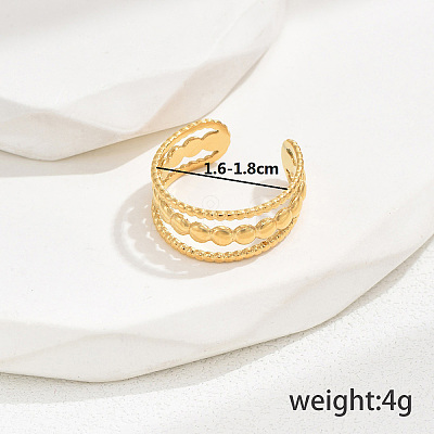 201 Stainless Steel Fashion Open Cuff Ring for Women CU6656-1