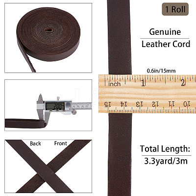 Flat Cowhide Leather Cord WL-GF0001-08B-02-1