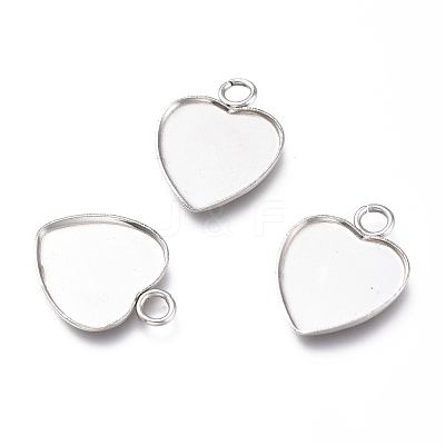 Tarnish Resistant 304 Stainless Steel Pendant Cabochons Settings for Fashion Jewelry STAS-M283-01P-A-1