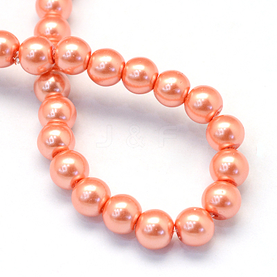Baking Paint Pearlized Glass Pearl Round Bead Strands LS-HY-Q330-8mm-77-1