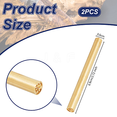 2Pcs Single-Sided Engraving Wax Seal Brass Stamp AJEW-OC0005-40F-1