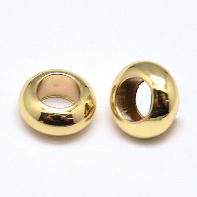 Brass Flat Round Spacer Beads KK-M085-10G-NR-1