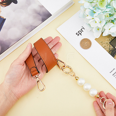 Imitation Leather Bag Straps & Plastic Imitation Pearl Beaded Extender FIND-WH0126-373C-1