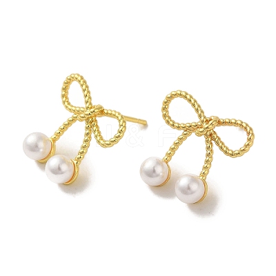 Rack Plating Brass Studs Earrings EJEW-R162-31G-1