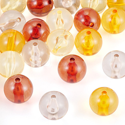 20Pcs 4 Colors Transparent Acrylic Beads MACR-TADJ0001-02B-1