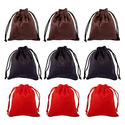 10Pcs Velvet Jewelry Drawstring Storage Pouches ABAG-TA0001-31B-1