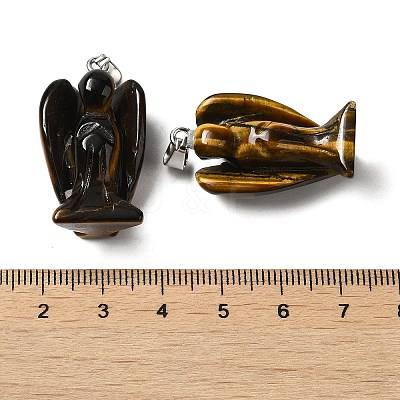 Natural Tiger Eye Pendants G-C095-03P-02-1