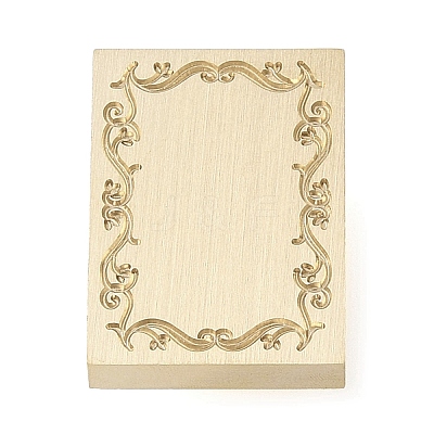 Rectangle Flower Frame Brass Stamp Heads AJEW-M037-04G-02-1
