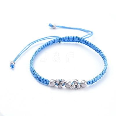 Adjustable Nylon Thread Braided Bead Bracelets BJEW-JB05289-02-1
