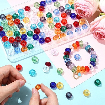 120Pcs 12 Colors Glass European Beads EGLA-YW0005-77-1