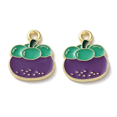 Fruit Alloy Enamel Charms PALLOY-S058-01LG-23-1