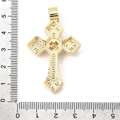 Brass Micro Pave Clear Cubic Zirconia Big Pendants CU-CBAB8F5-06G-1