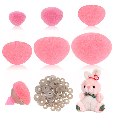 6 Styles Triangle PS Plastic with Goose Down Craft Safety Nose FIND-PH0027-33C-1