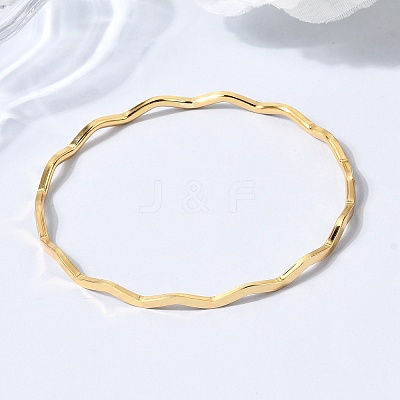 Twisted 304 Stainless Steel Bangles for Women BJEW-D408-04G-1