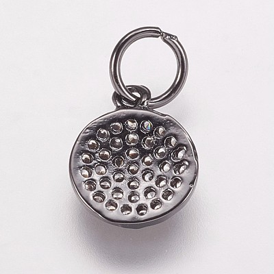 Brass Cubic Zirconia Pendants ZIRC-K070-21B-1