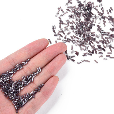 Transparent Colours Luster Glass Bugle Beads SEED-N005-001-A03-1