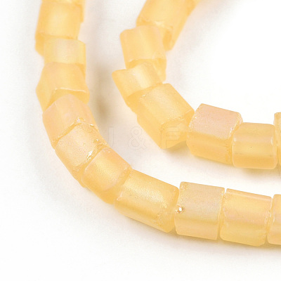 Transparent Frosted Glass Bead Strands GLAA-N047-08-B09-1