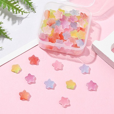 50Pcs Opaque Resin Cabochons RESI-FS0001-57-1