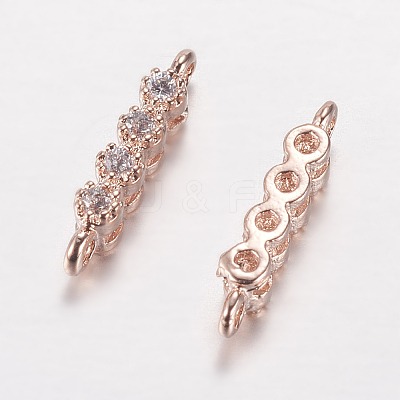 Brass Micro Pave Cubic Zirconia Links ZIRC-G122-42-RS-1