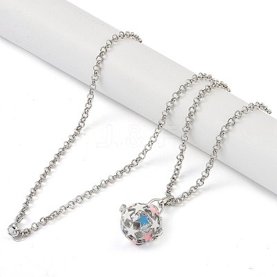 Brass Enamel Pendant Necklaces NJEW-G089-06P-01-1