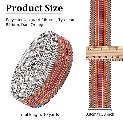 10 Yards Polyester Striped Ribbons SRIB-WH0011-257-1