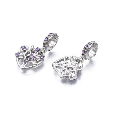 Rack Plating Alloy European Dangle Charms MPDL-N039-220B-1
