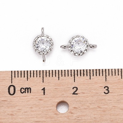 Flower Brass Micro Pave Cubic Zirconia Links X-ZIRC-L054-09P-NR-1