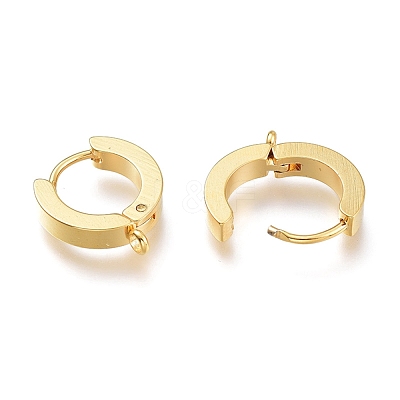 201 Stainless Steel Huggie Hoop Earrings Findings X-STAS-A167-01A-G-1