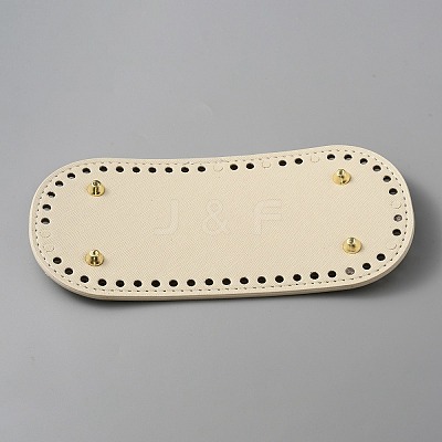 Oval PU Leather Knitting Crochet Bags Nail Bottom Shaper Pad DIY-WH0349-97A-1