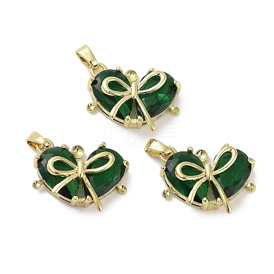Real 18K Gold Plated Brass Glass Pendants KK-R161-02G-02-1