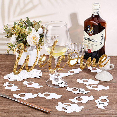 200Pcs Cardboard Wine Glass Charms FIND-GA0007-50-1