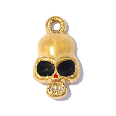 304 Stainless Steel with Black Enamel Charms SA-OY001-88G-1