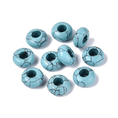 Dyed Synthetic Turquoise European Beads G-N359-17A-15-1