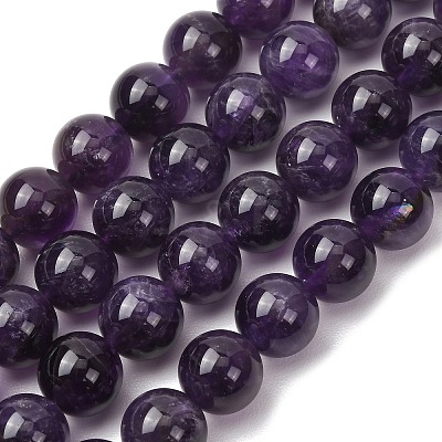 Natural Amethyst Beads Strands G-E481-03-12mm-1