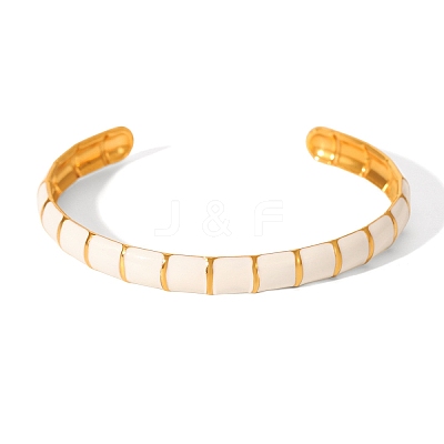 304 Stainless Steel Enamel Cuff Bangles for Women FS-WGB70EE-01-1