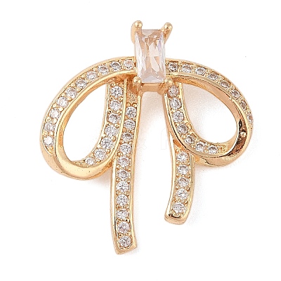 Brass Micro Pave Clear Cubic Zirconia Pendants LS-KK-N256-18G-1