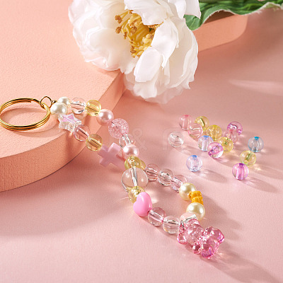 560Pcs 7 Colors Transparent Acrylic Beads MACR-CW0001-10-1