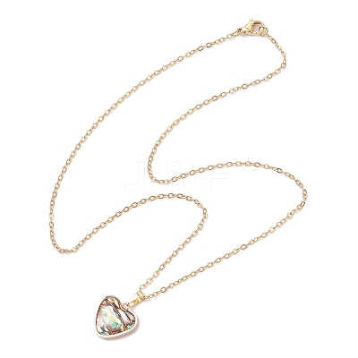 Natural Paua Shell Pendant Necklaces NJEW-JN05141-02-1