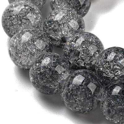 Spray Painted Crackle Glass Beads Strands DGLA-C002-8mm-02-1