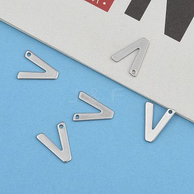 Tarnish Resistant 304 Stainless Steel Letter Charms LS-STAS-O072-V-1
