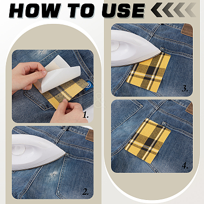 32Pcs 4 Colors Polyester Iron on Cloth Patches DIY-MA0007-28-1