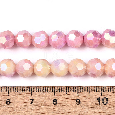 Anti-Tarnish Electroplate Glass Beads Strands EGLA-T021-8mm-15-04-1