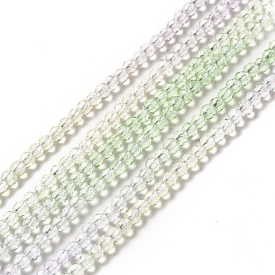Transparent Gradient Color Glass Beads Strands GLAA-H021-01B-11-1