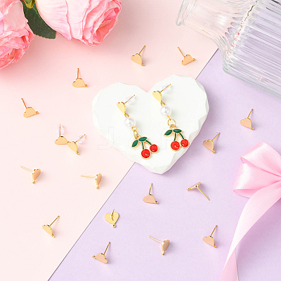 20Pcs Brass Stud Earring Findings KK-SC0006-80-1