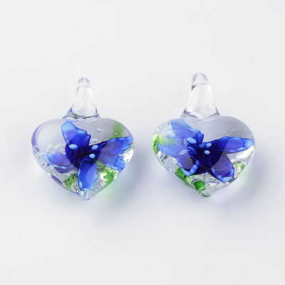 Handmade Luminous Lampwork Pendants X-LAMP-R136-03A-1