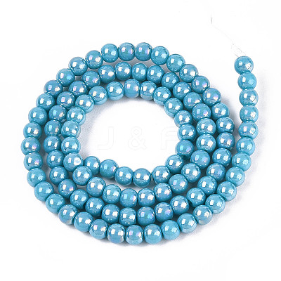 Electroplate Opaque Glass Beads Strands GLAA-T032-P4mm-AB13-A-1