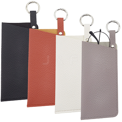 4Pcs 4 Colors PU Leather Eyeglass Cases AJEW-CN0004-99B-1