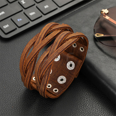 Cowhide Cord Multi-strand Bracelets FS-WGD603F-01-1