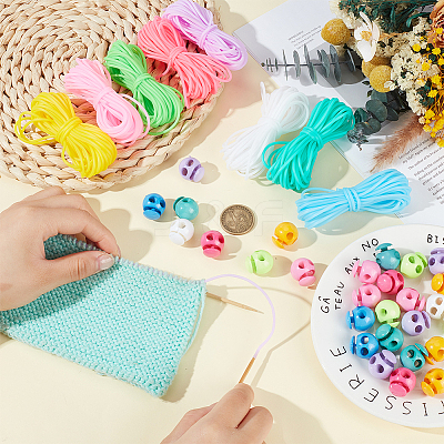32Pcs 8 Colors Plastic Cord Locks FIND-BC0014-47-1